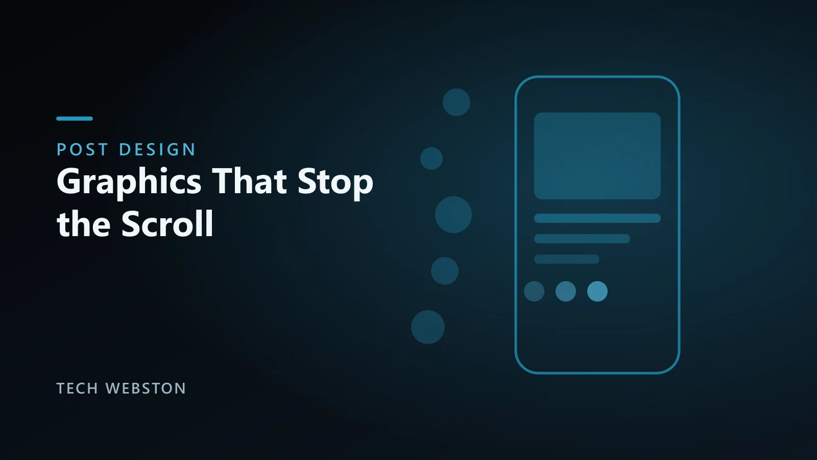 Social media post design mockup showing a branded feed graphic on a phone with engagement indicators