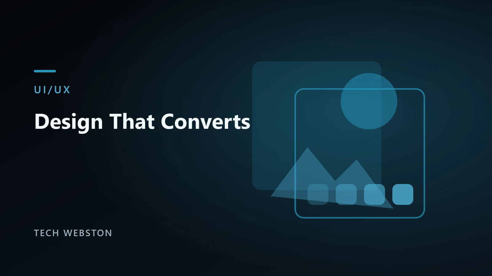 UI/UX design illustration showing overlapping interface artboards, a color system, and layout components